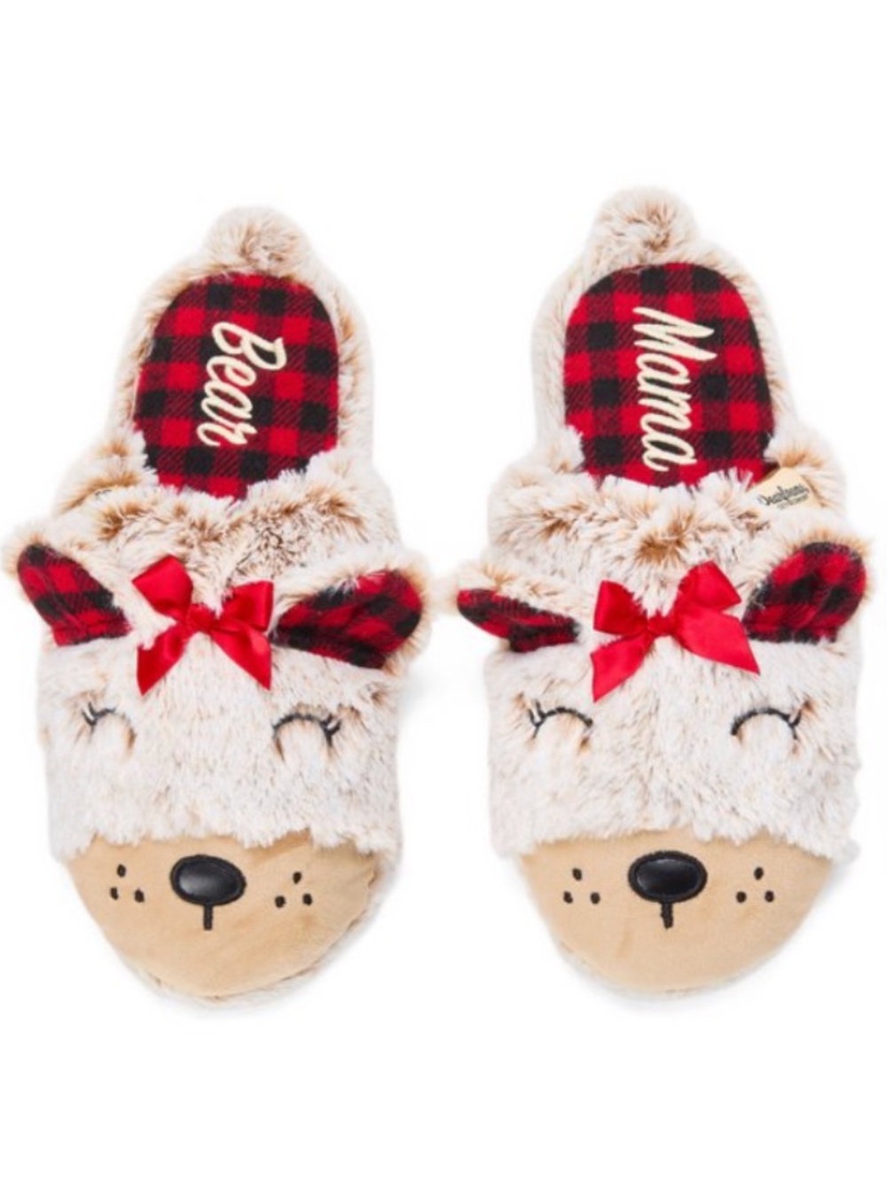 Dearfoams Cozy Comfort Matching Family Bear Slippers
